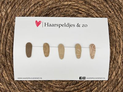 Haarspeldjes &#39;Lott&#39; setje 14 - speldje met imitatieleer - 3 cm speldjes