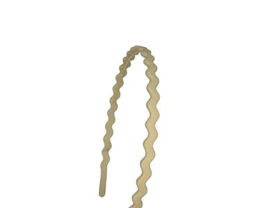 Diadeem - basic - haarband - tandjes - golfjes - kunststof - beige
