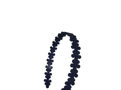 Diadeem - basic - haarband - bloemetjes - kunststof - donkerblauw