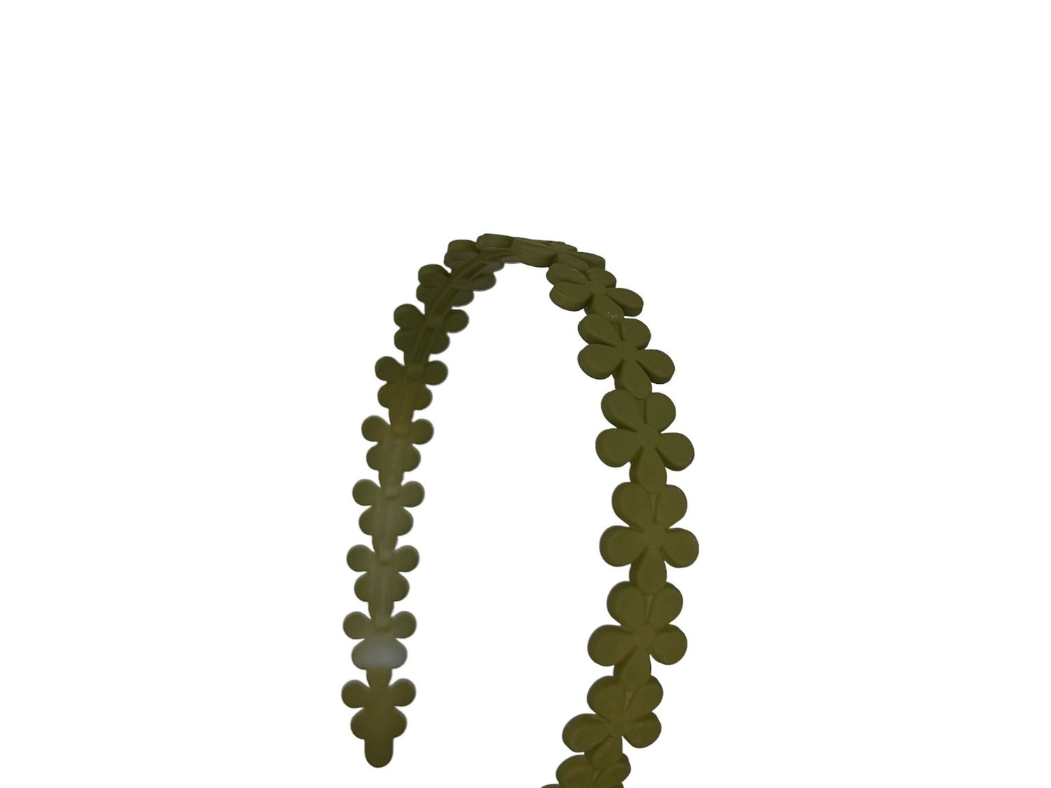 Diadeem - basic - haarband - bloemetjes - kunststof - groen