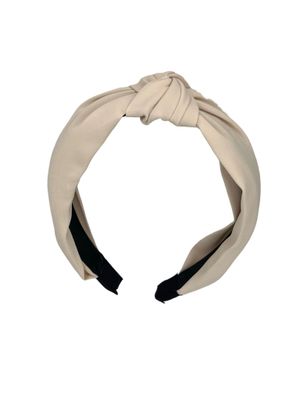 Diadeem - stof - haarband - met knoop - ecru