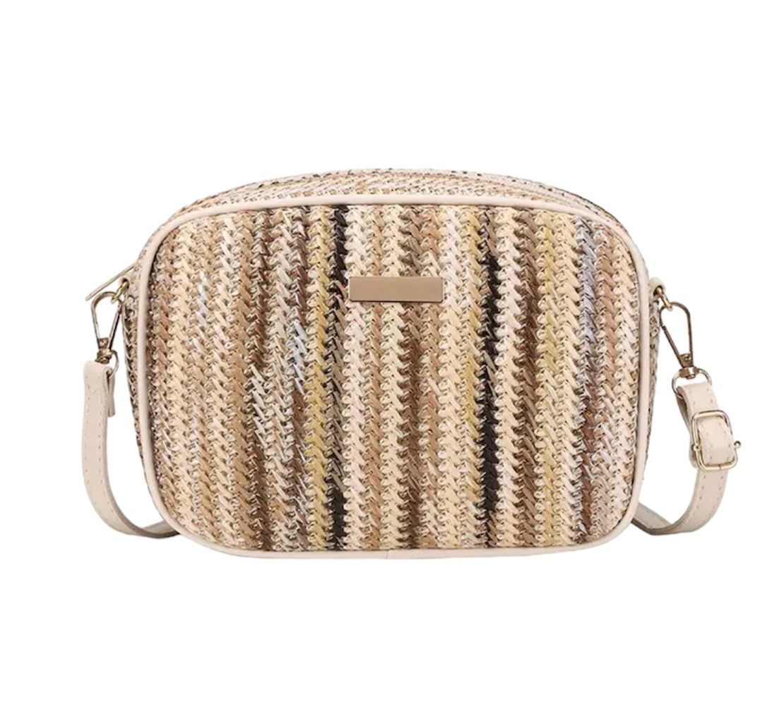 Strandtas - beachbag - schoudertas - zomer - strand - strepen - bruintinten
