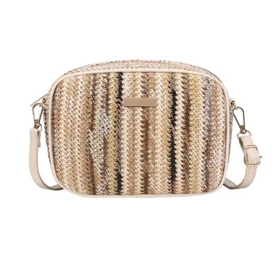 Strandtas - beachbag - schoudertas - zomer - strand - strepen - bruintinten