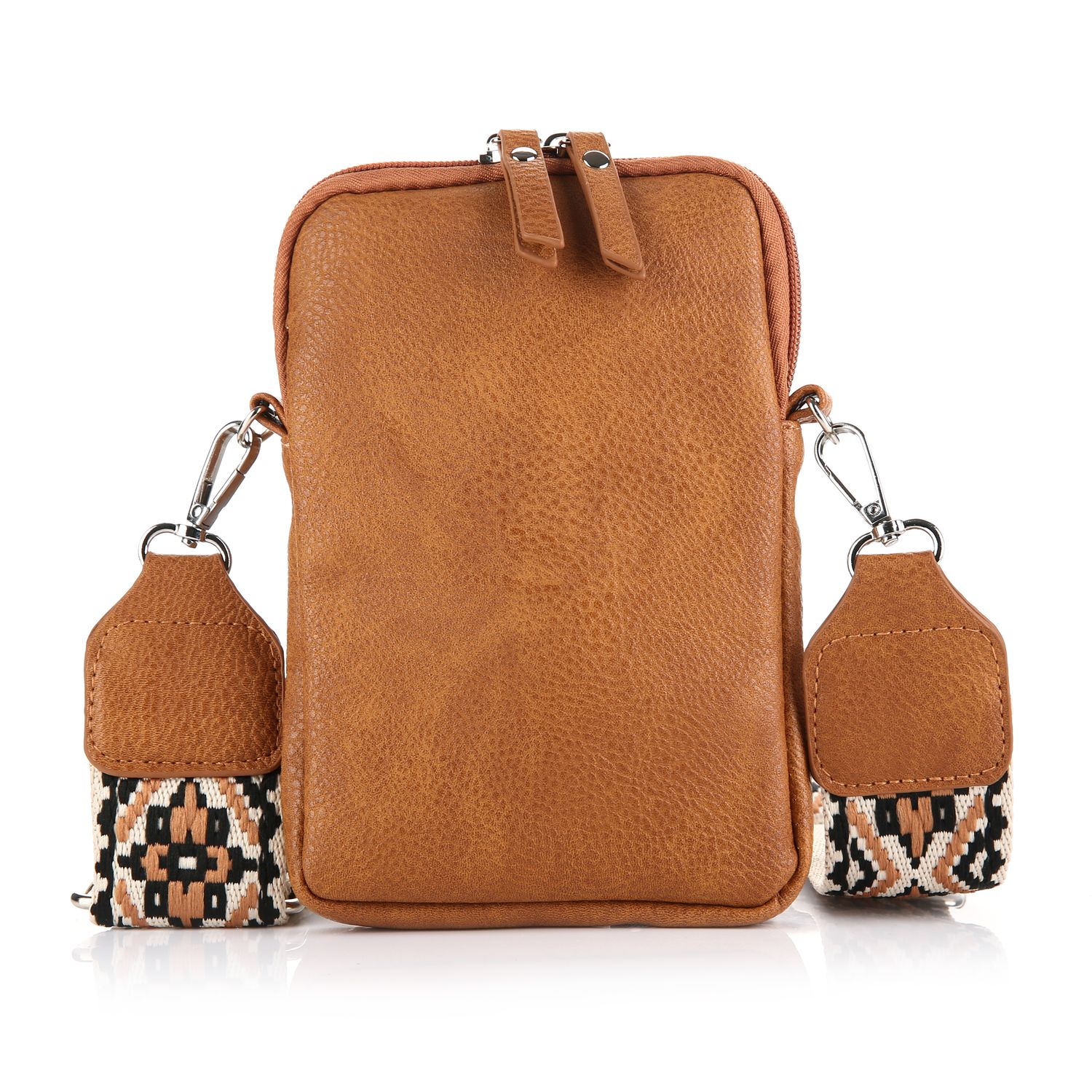 Schoudertas Tess camel - tas van imitatieleer - verwisselbare schouderband - BG564