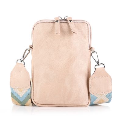 Schoudertas Tess beige - tas van imitatieleer - verwisselbare schouderband - BG564