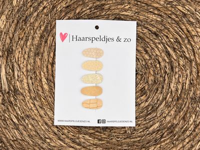 Baby haarspeldjes setje 52 - mini - 2cm groot - voor de eerste lokjes haar - beige/khaki