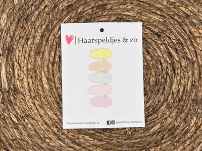 Baby haarspeldjes setje 56 - mini - 2cm groot - voor de eerste lokjes haar - geel/roze/oranje/wit
