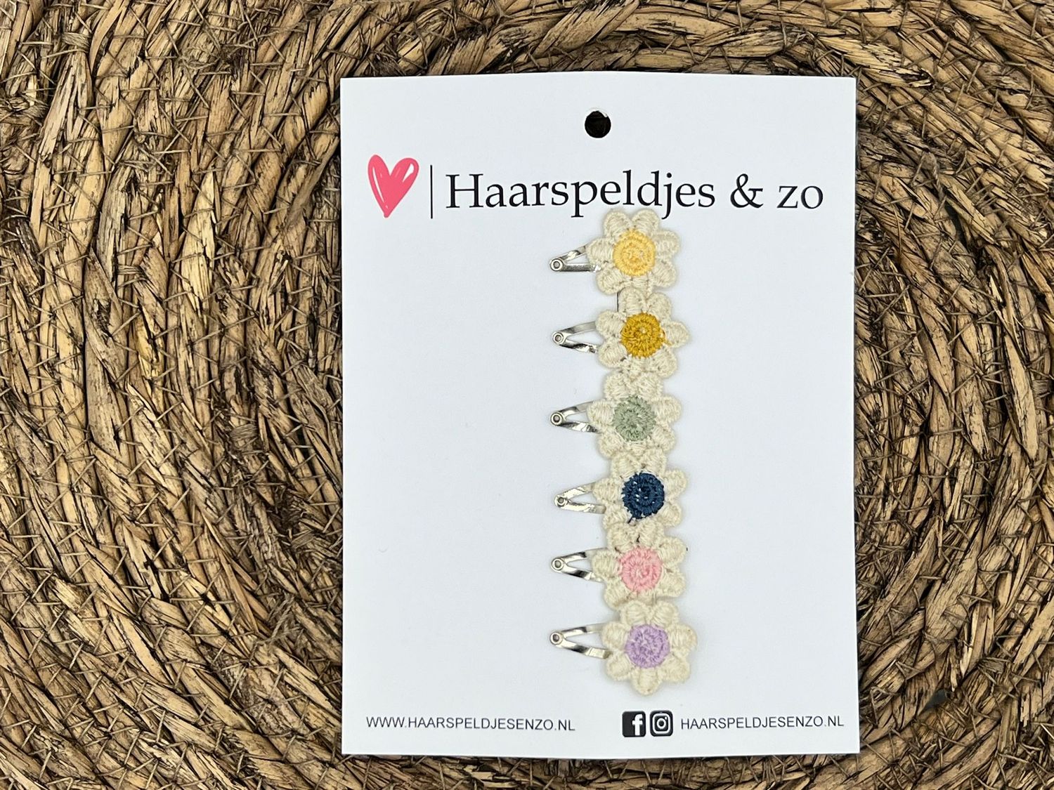 Baby haarspeldjes setje 57 - mini - 2cm groot - voor de eerste lokjes haar - bloemetjes - geel/groen/blauw/roze/paars