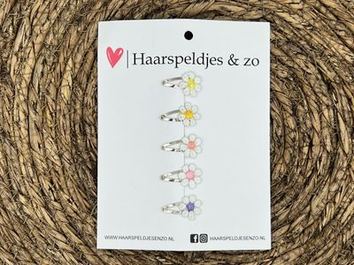 Baby haarspeldjes setje 59 - mini - 2cm groot - voor de eerste lokjes haar - bloemetjes - geel/roze/paars