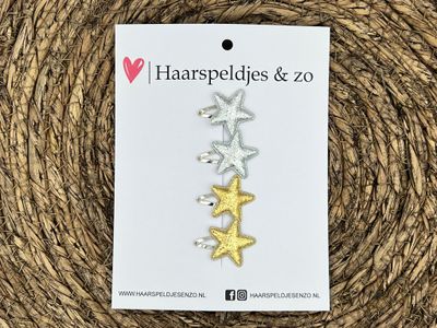 Baby haarspeldjes setje 71 - mini - 2cm groot - try-out - mix - voor de eerste lokjes haar - bloemetjes - zilver/goud - glitters - kerst - feestdagen