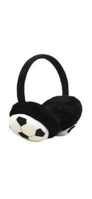 Oorwarmers kind - winter - warm - jongens - zwart en wit - voetbal
