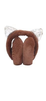 Oorwarmers kind - winter - warm - meisjes - kattenoortjes - glitters - bruin