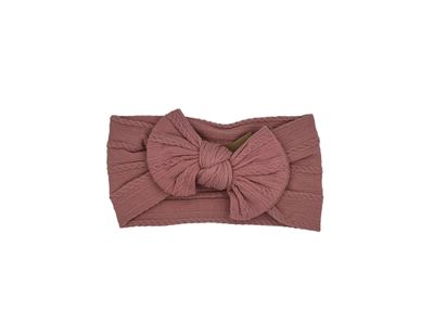 Baby hoofdband - haarband - meisjes - elastisch - met knoop en strik - roze