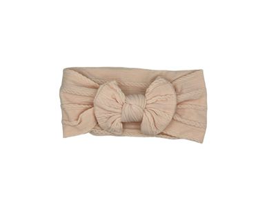 Baby hoofdband - haarband - meisjes - elastisch - met knoop en strik - babyroze