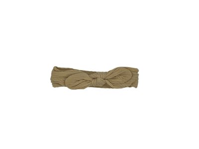 Baby hoofdband - haarband - meisjes - elastisch - met knoop en strik - smal - khaki