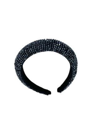 Diadeem - haarband - haaraccessoire - kinderen - volwassenen - kerst - feestdagen - kralen - glitters - glimmend - donkerblauw