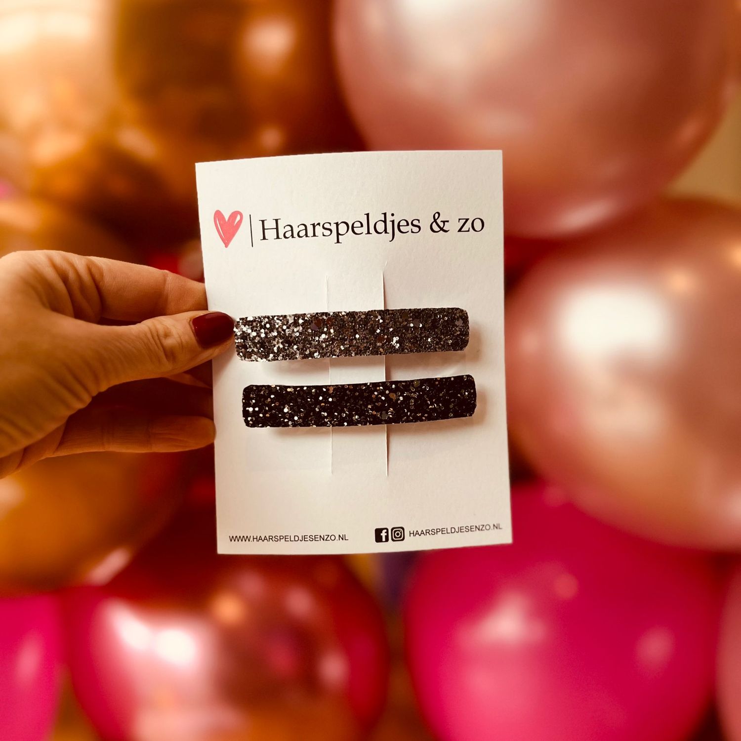 French Barrette - 8 cm speld / clip - kerst - feestdagen  - chunky glitters -grijs - zwart - meiden - dames - volwassenen