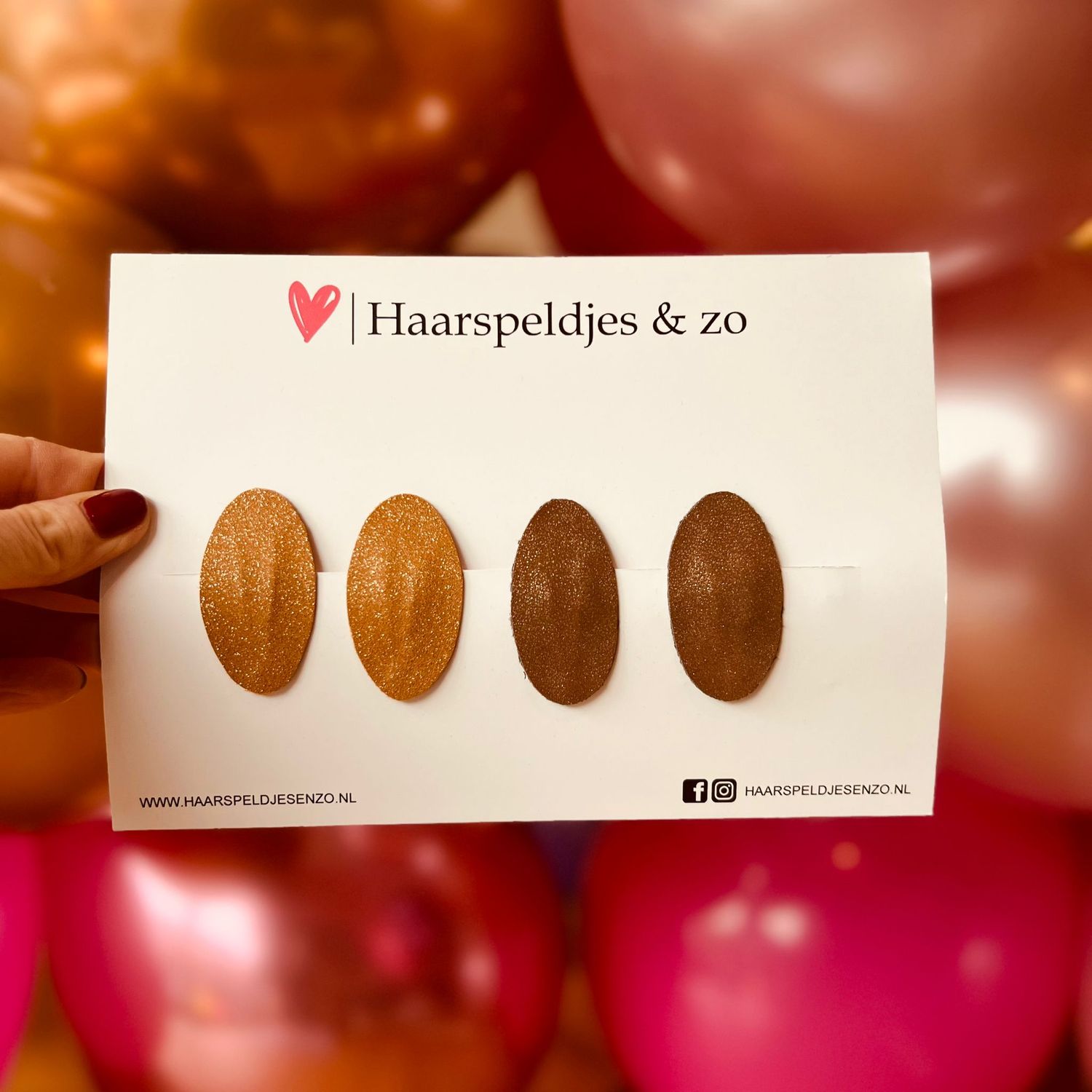 Haarspeldjes Yara setje 10 - glitters - klikklakspeldje - bruin - kerst - feestdagen - 5 cm speldjes