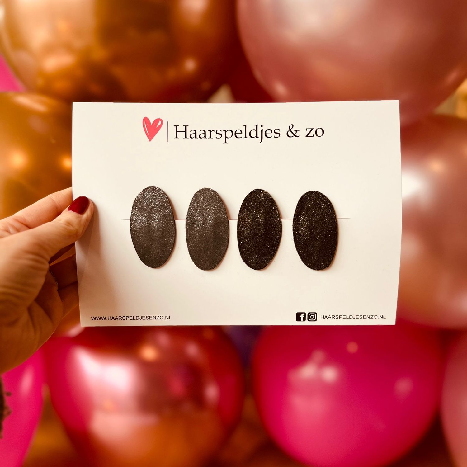 Haarspeldjes Yara setje 9 - glitters - klikklakspeldje - grijs - zwart - kerst - feestdagen - 5 cm speldjes