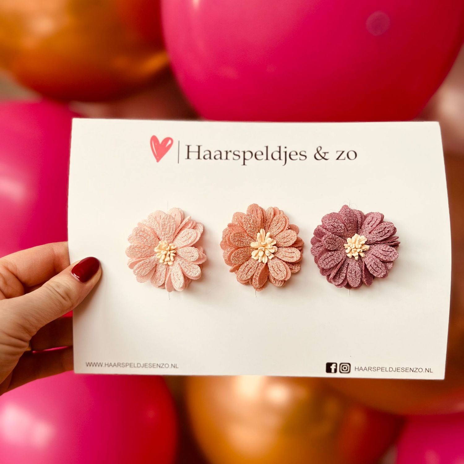 Haarspeldje antislip - baby&#39;s - kinderen - meisjes - setje 63 - mix - bloemen - blossem - try-out - roze en paars