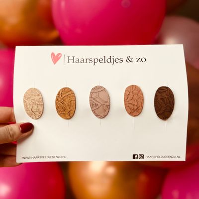 Haarspeldje antislip - baby&#39;s - kinderen - meisjes - setje 24 - mix - imitatieleer