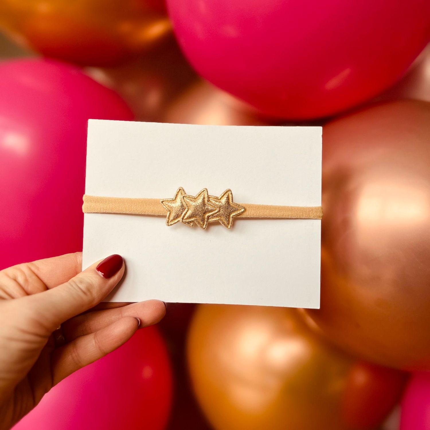 Baby haarbandje - elastiek - met sterretjes - goud - kerst – feestdagen