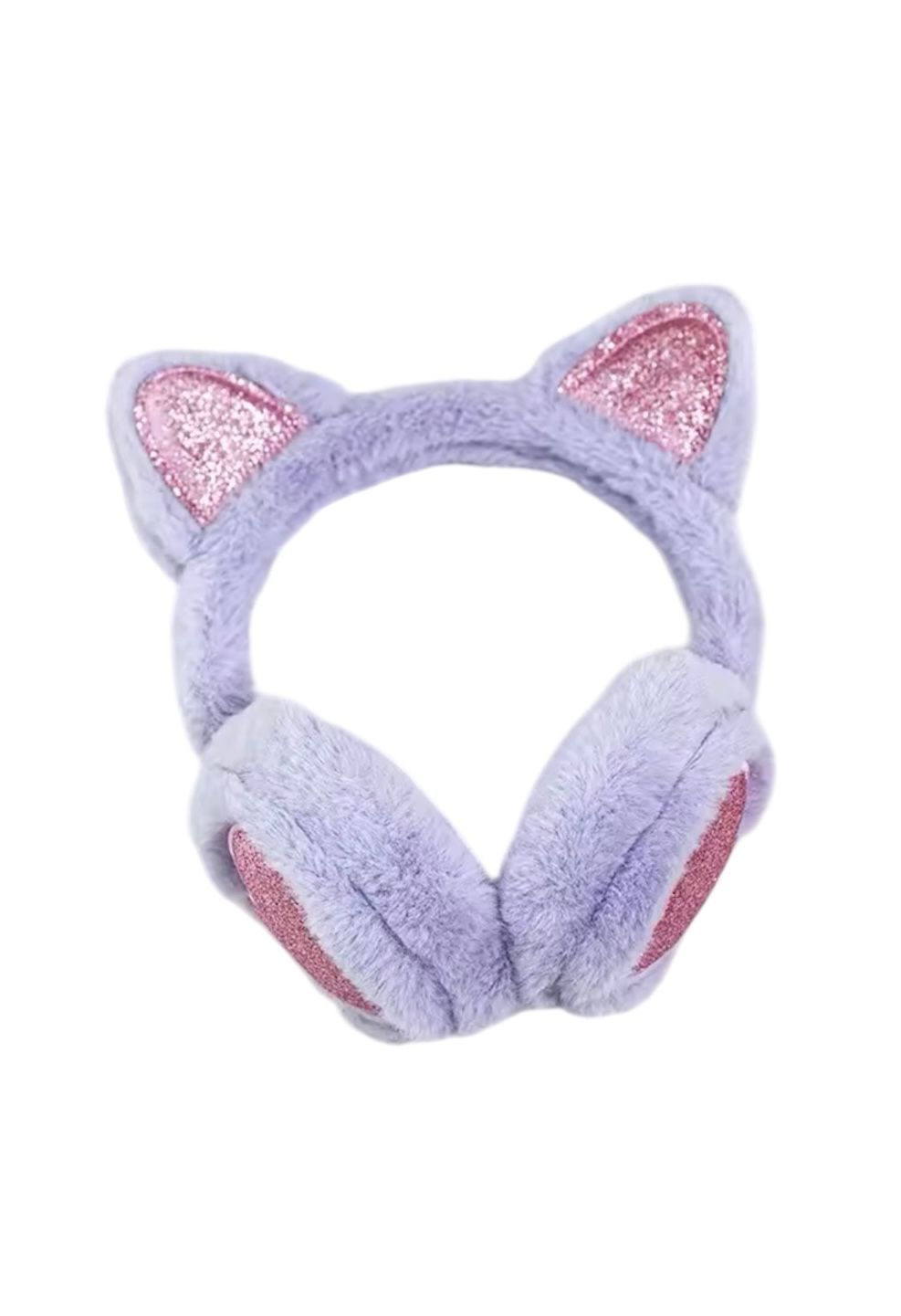 Oorwarmers kind - winter - warm - meisjes - kattenoortjes - glitters - lila/paars