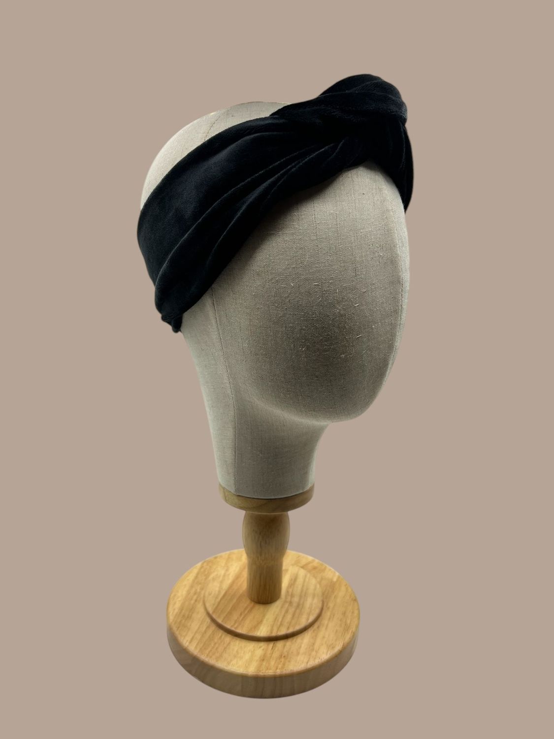 Black velvet bandeau haarband  - met aluminiumdraad - volwassenen - vintage haarbanden - haaraccessoires - zwart - velours