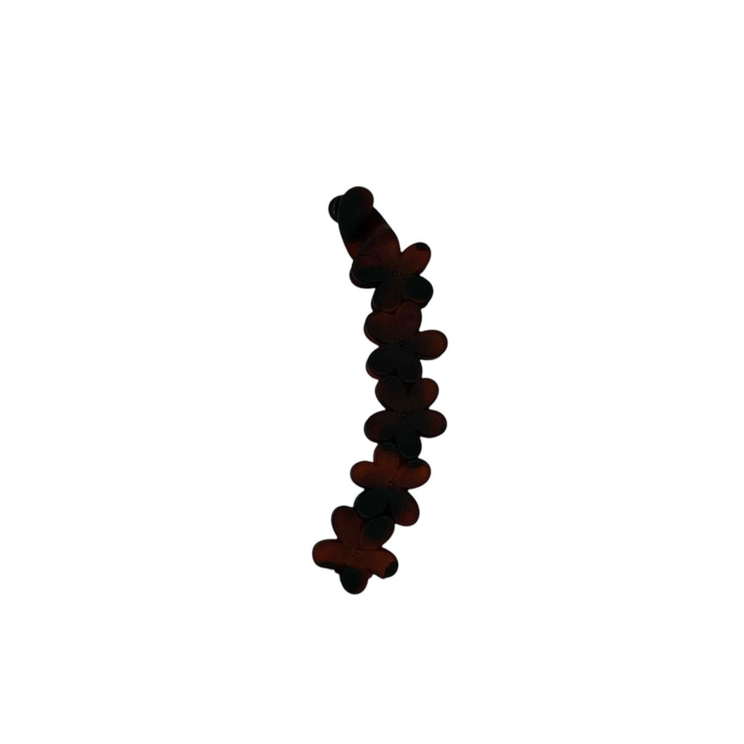 Bananen klem - bananen clip - haarklem - bloemetjes - zwart/bruin