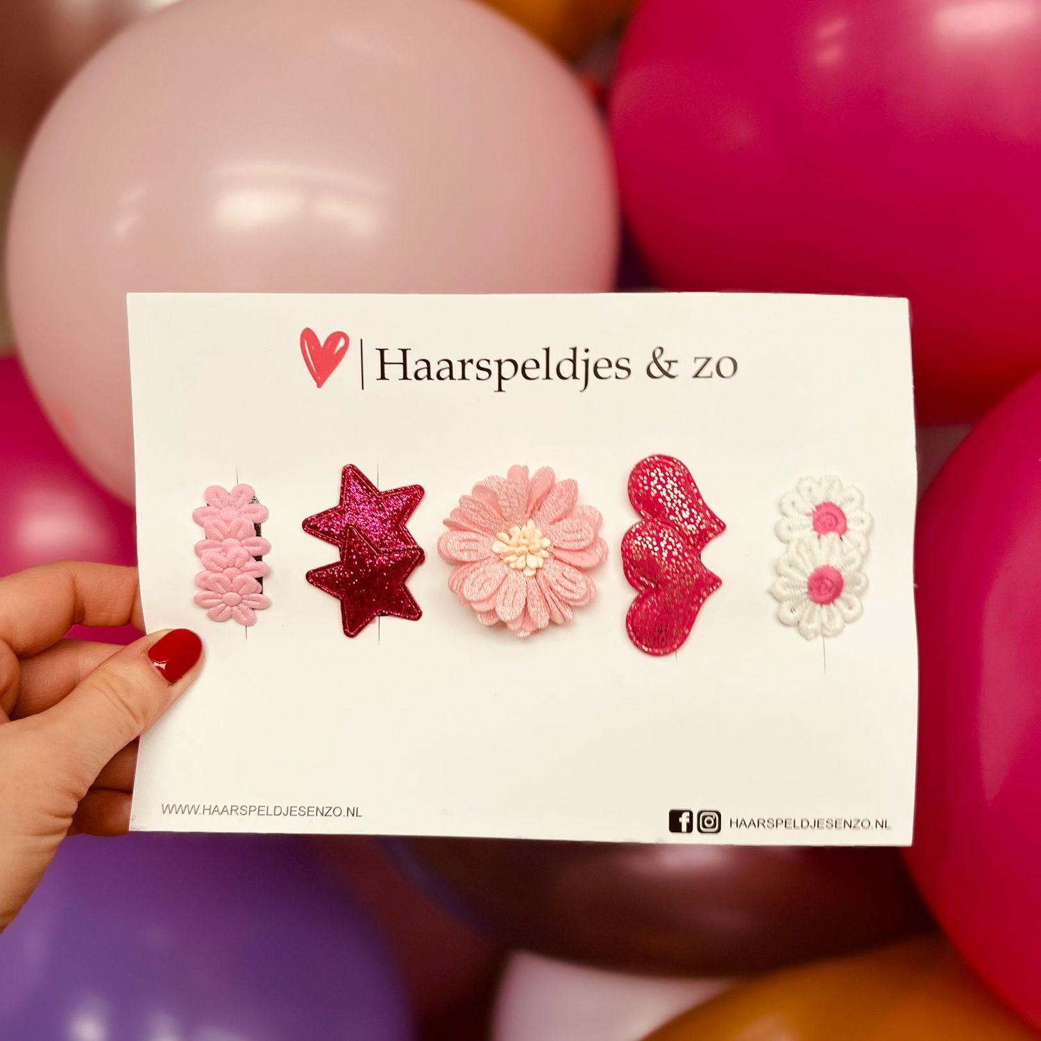 Haarspeldje antislip - baby&#39;s - kinderen - meisjes - setje 68 - mix - sterretjes - hartjes - roze - kerst - feestdagen