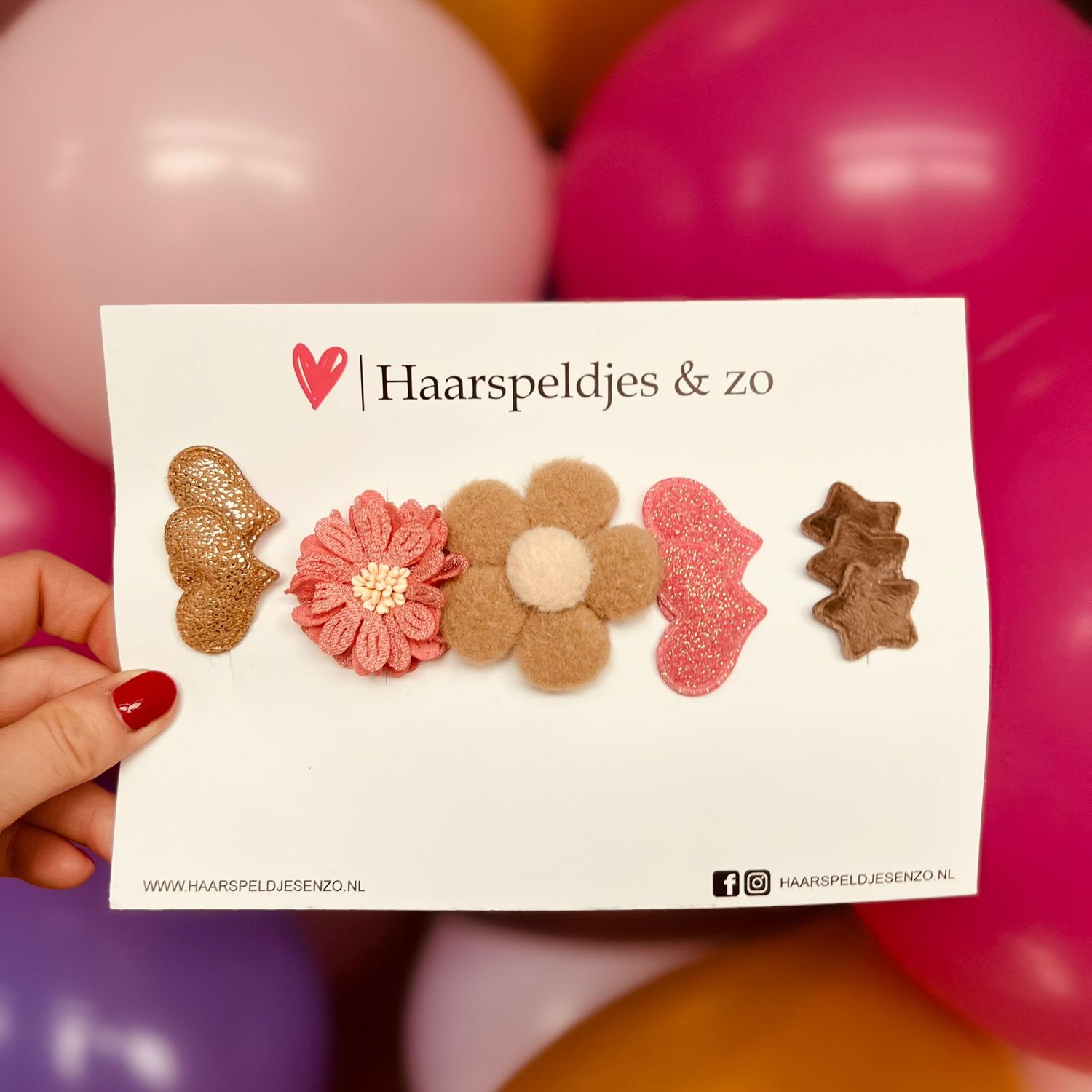 Haarspeldje antislip - baby&#39;s - kinderen - meisjes - setje 72 - mix - sterretjes - hartjes - bloemetjes - bruin/roze - kerst - feestdagen
