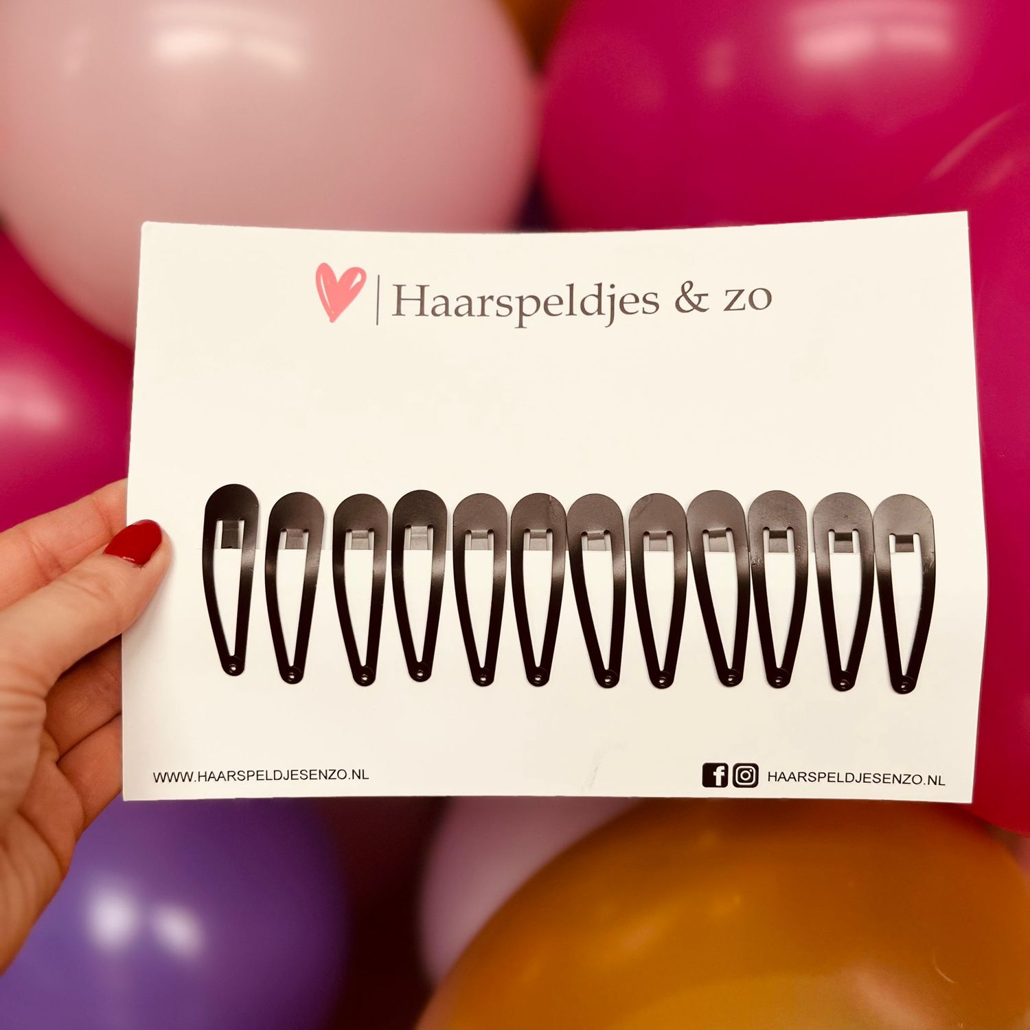 Haarspeldjes basic - zwart - 5 cm