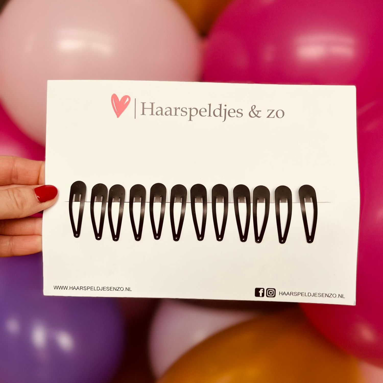 Haarspeldjes basic - zwart - 4 cm