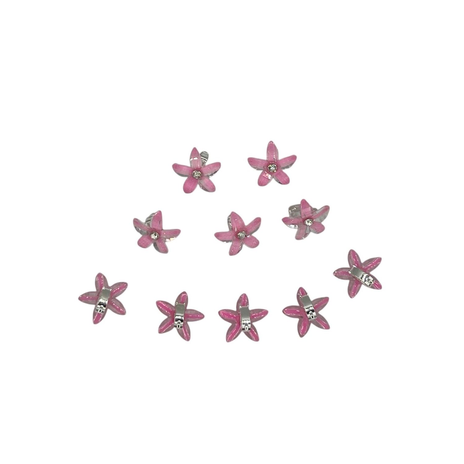 Hair candy - mini haarclipjes met bloemetjes - haaraccessoires - meisjes - roze