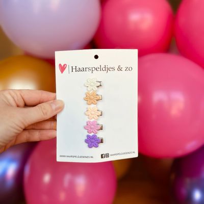 Mini clip - baby haarspeldjes setje 3 - mini - 2cm groot - voor de eerste lokjes haar - alligator clip - bloemetjes