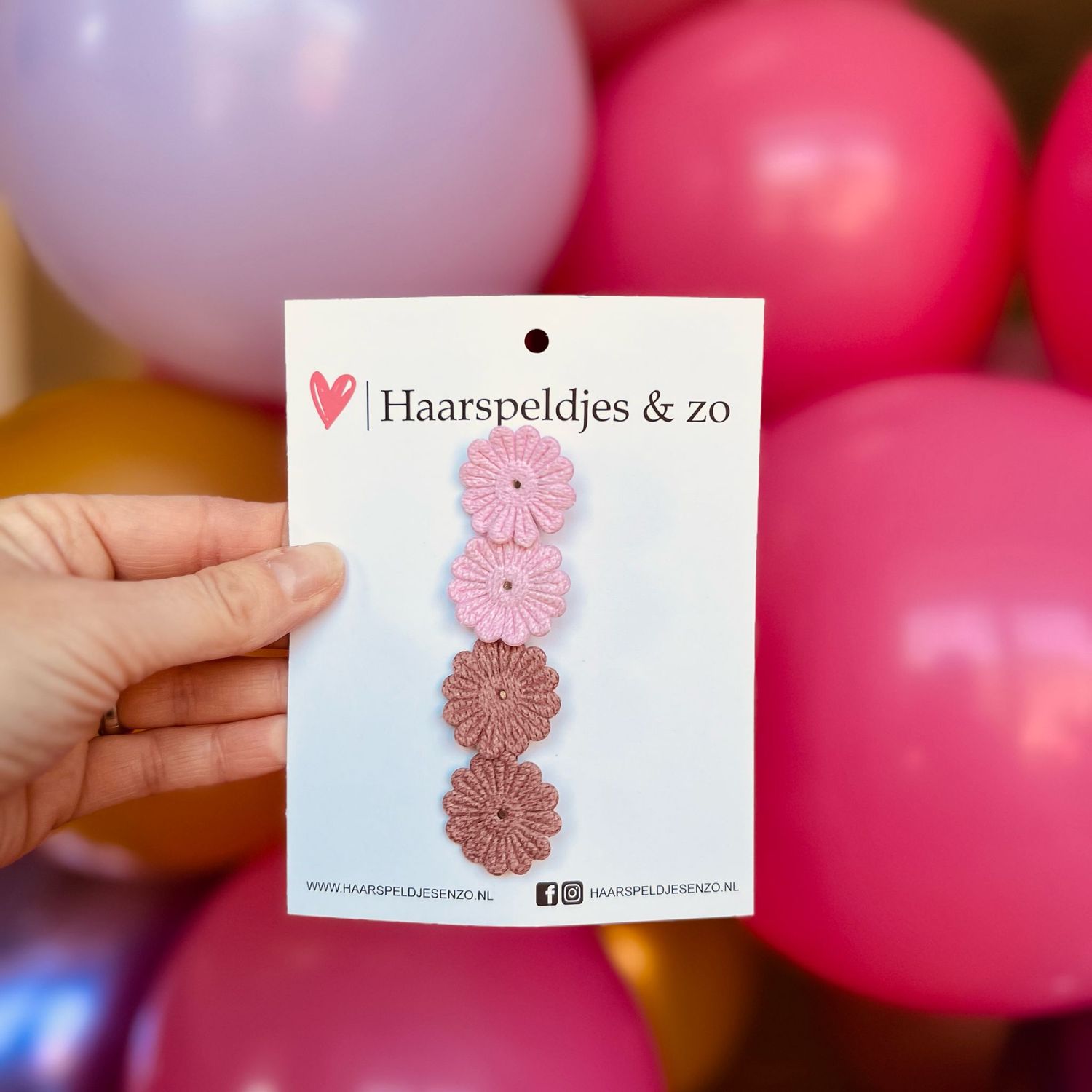 Mini clip - baby haarspeldjes - mini - 2cm groot - voor de eerste lokjes haar - alligator clip - bloemetjes -roze