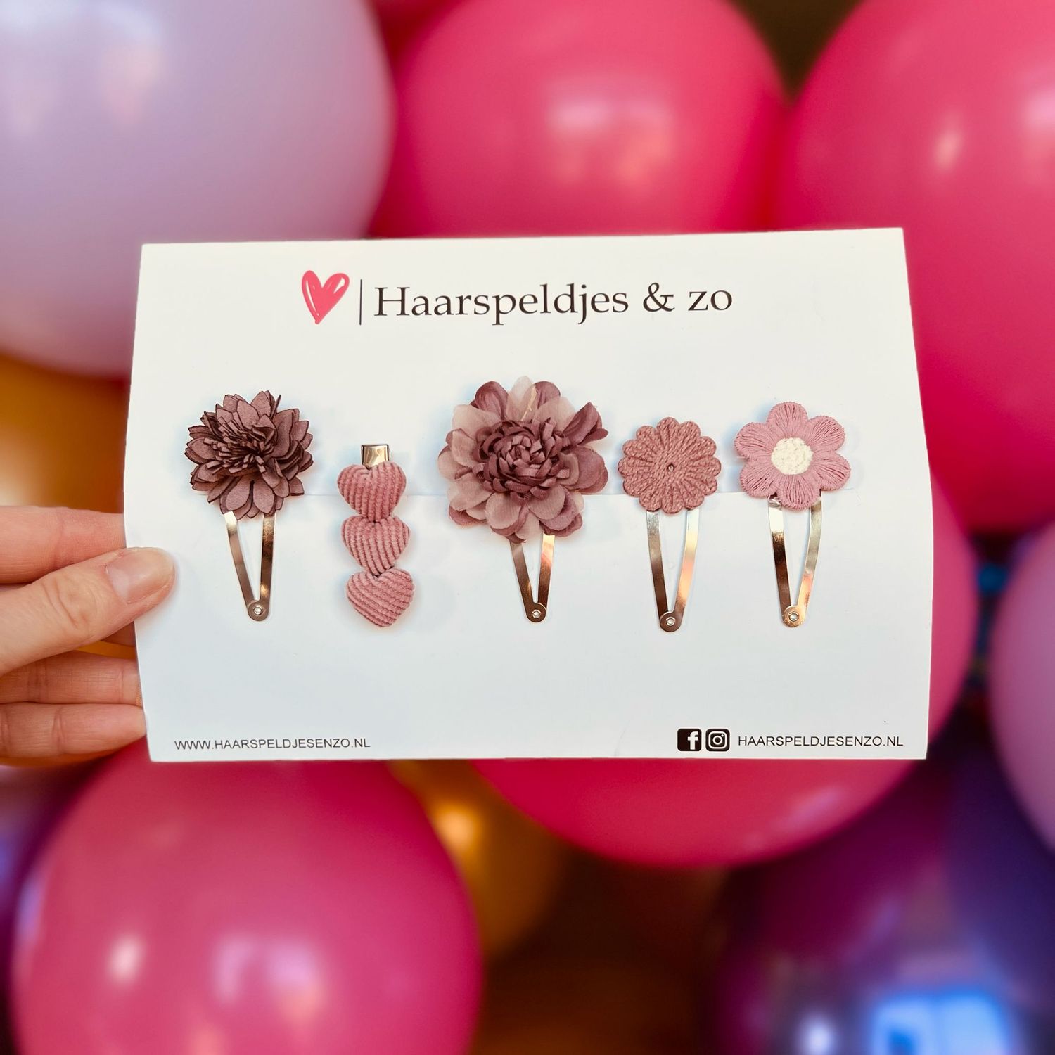 Try-out mix - mix van verschillende speldjes - bloemetjes - 5 cm speldjes - paars