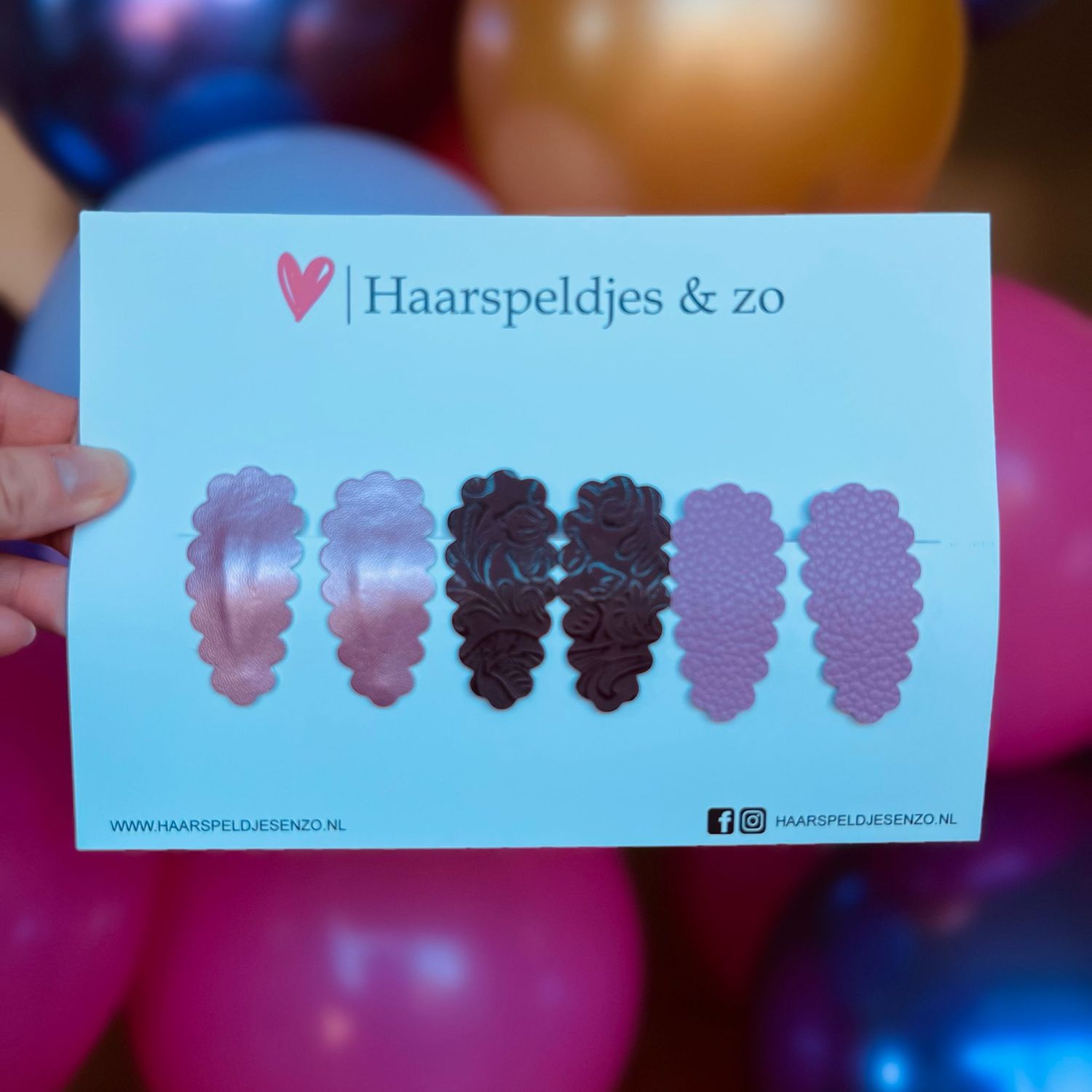 Haarspeldje Liz - golvend - setje - roze - paars - 5 cm speldjes