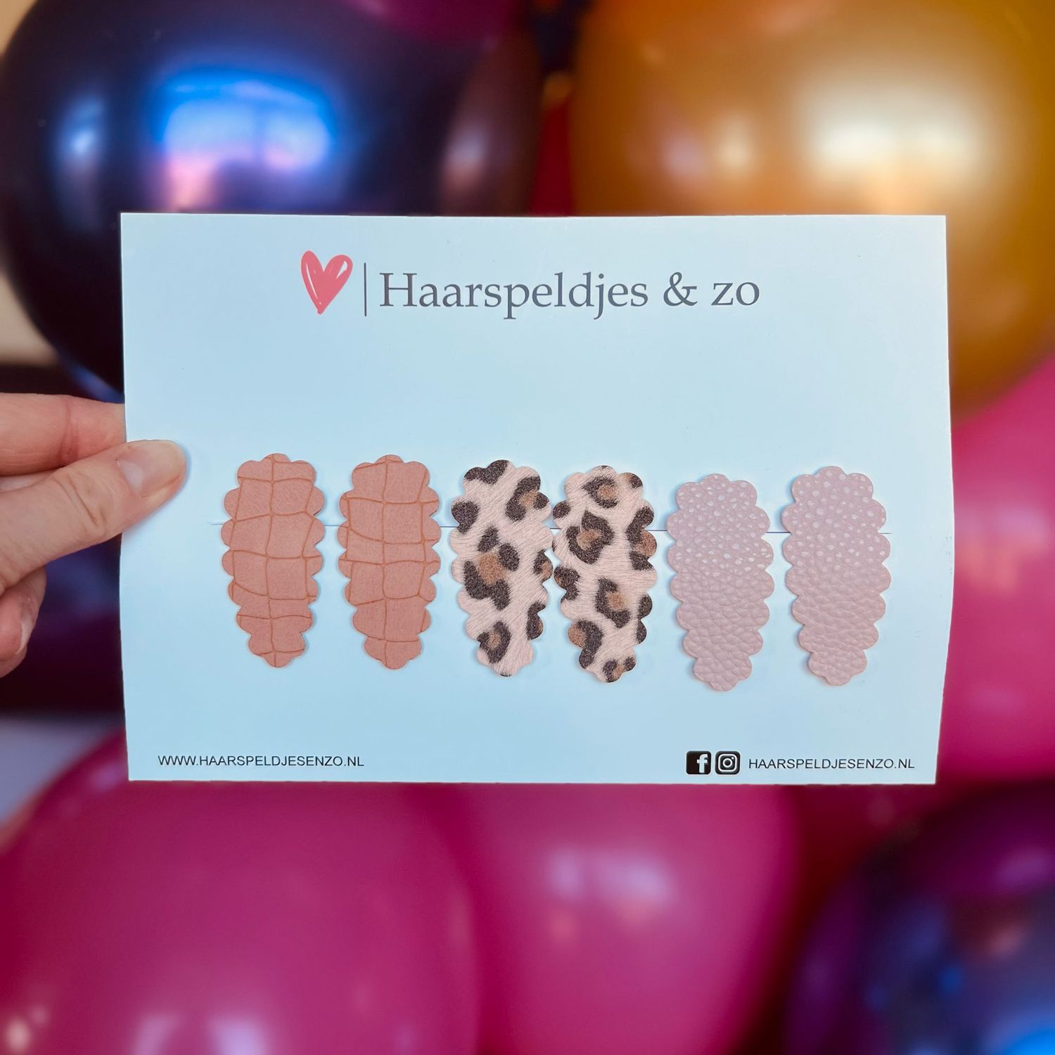 Haarspeldje Liz - golvend - setje - roze - 5 cm speldjes