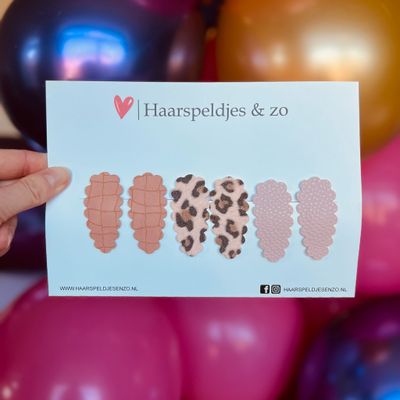 Haarspeldje Liz - golvend - setje - roze - 5 cm speldjes