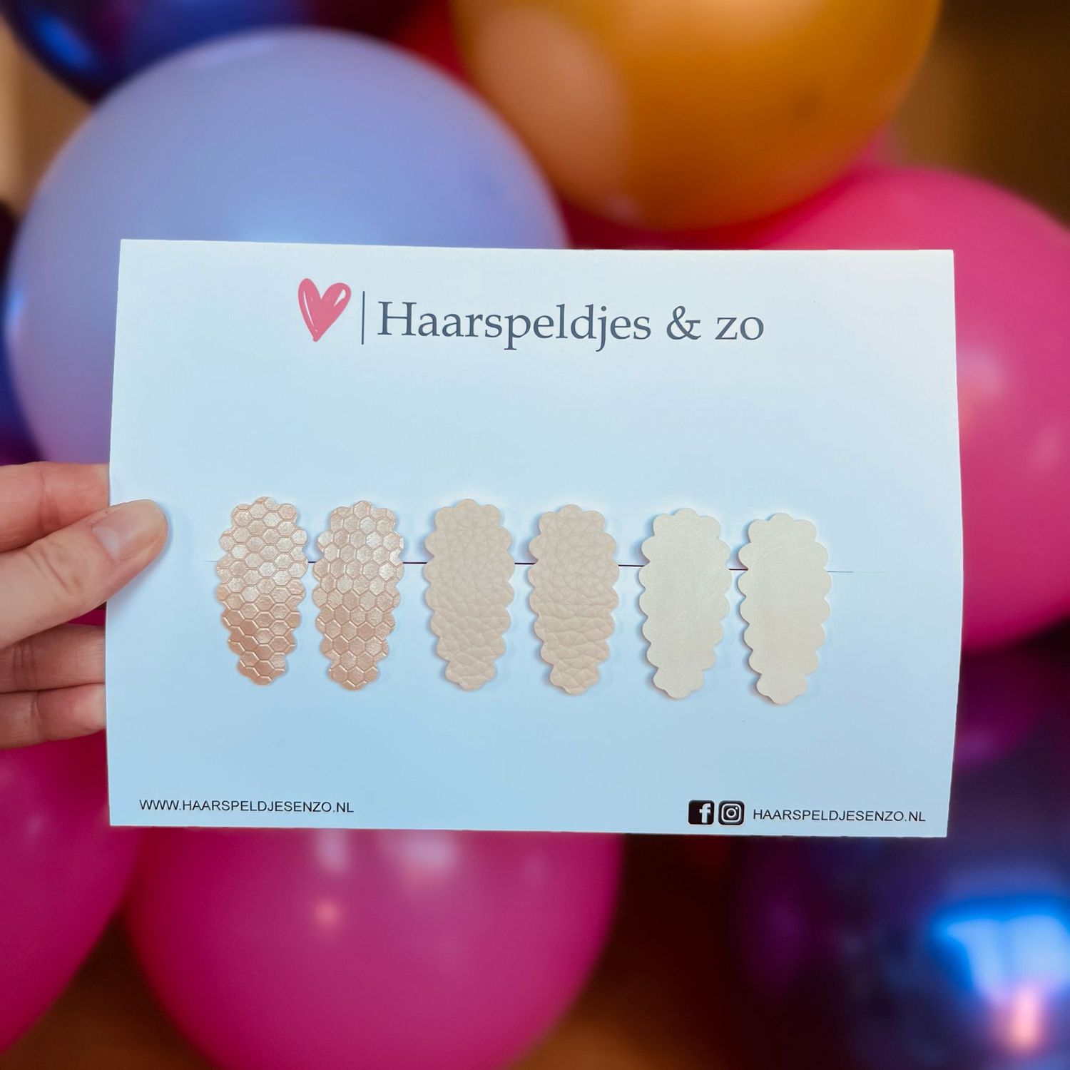 Haarspeldje Liz - golvend - setje - beige - 3 cm speldjes