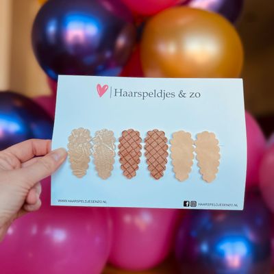 Haarspeldje Liz - golvend - setje - khaki - 3 cm speldjes