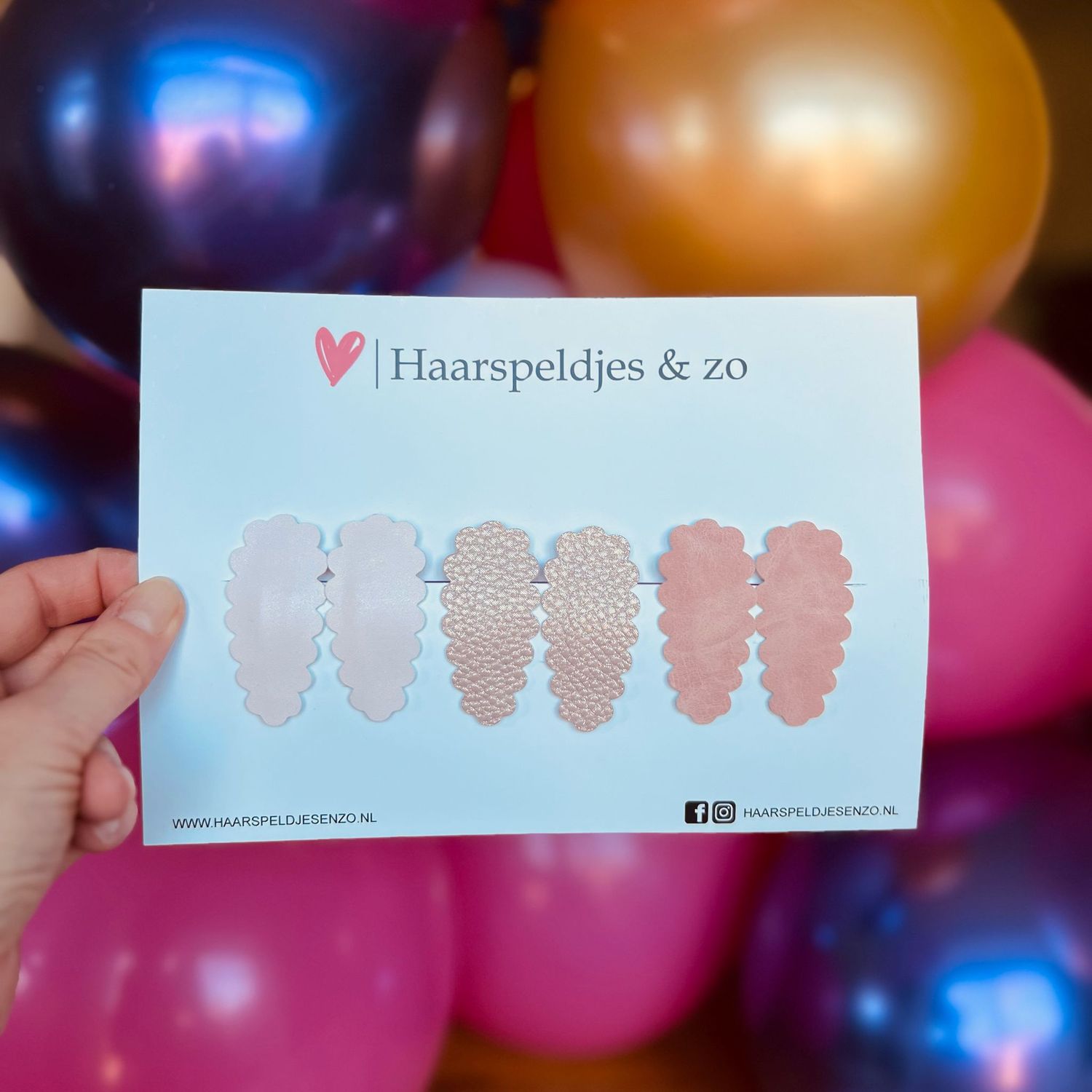 Haarspeldje Liz - golvend - setje - roze - 3 cm speldjes