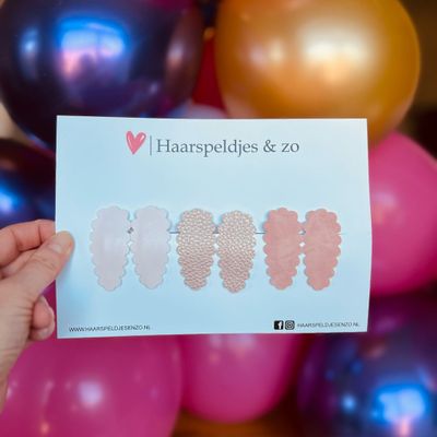Haarspeldje Liz - golvend - setje - roze - 5 cm speldjes