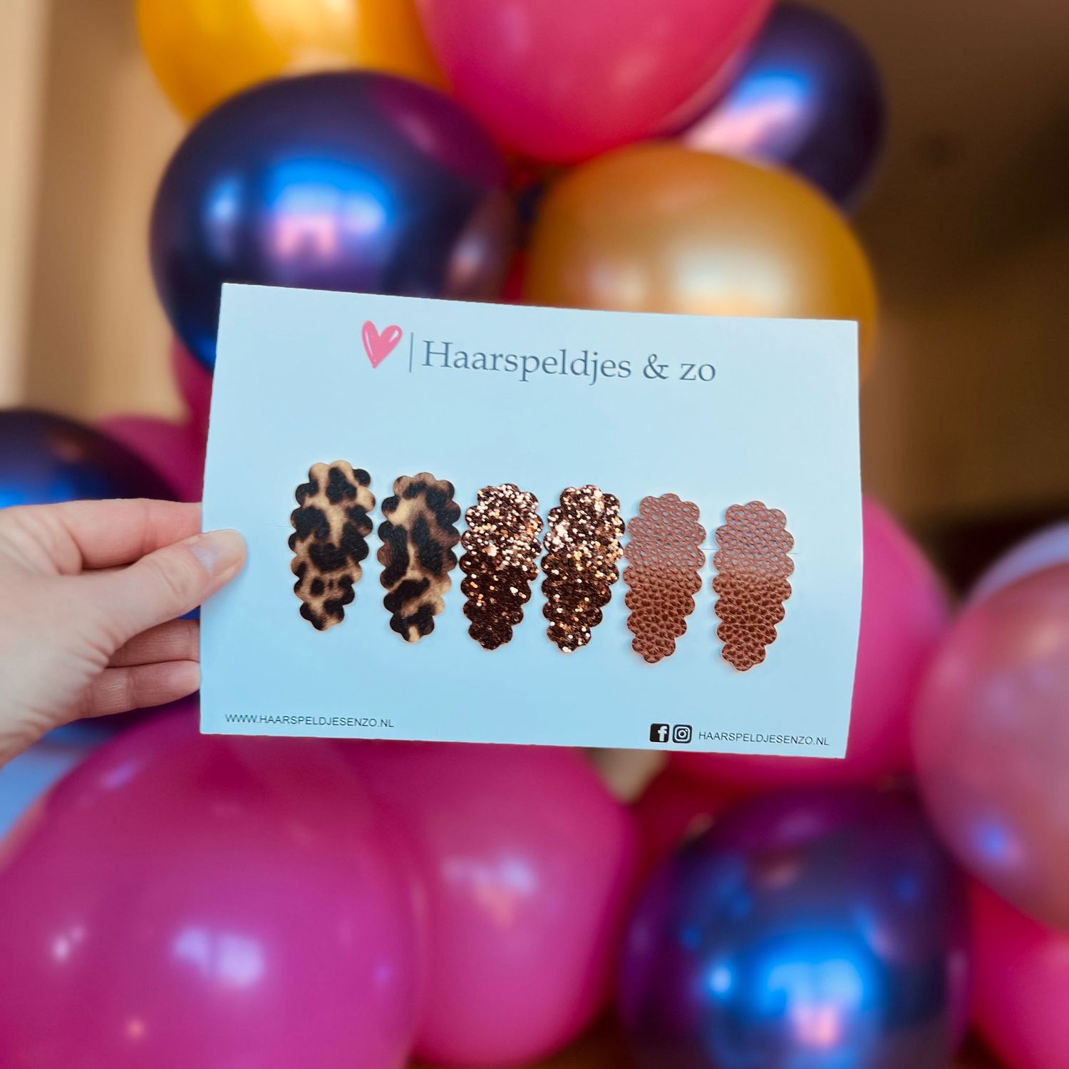 Haarspeldje Liz - golvend - setje - bruin - 5 cm speldjes