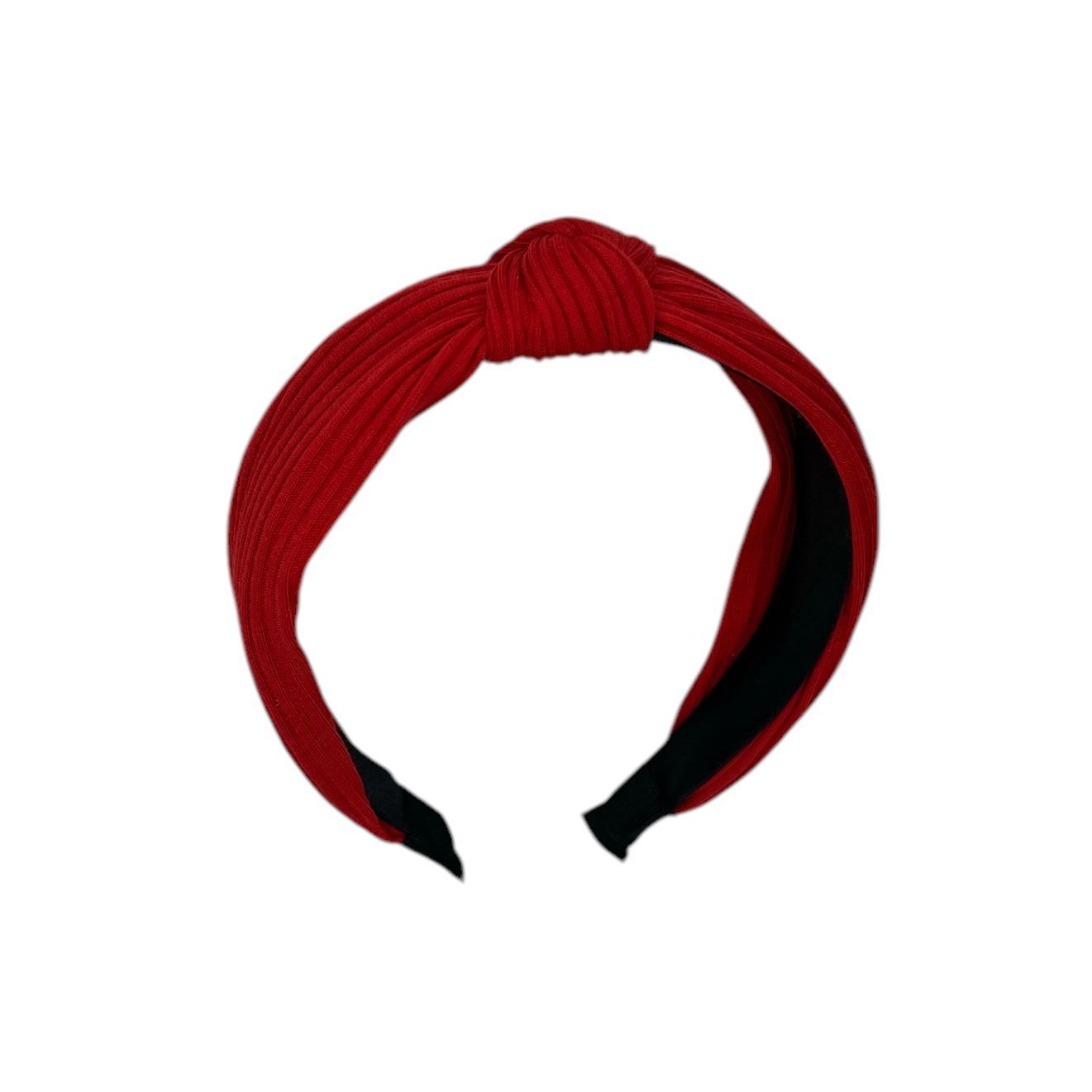 Diadeem - stof - haarband - rood met knoop