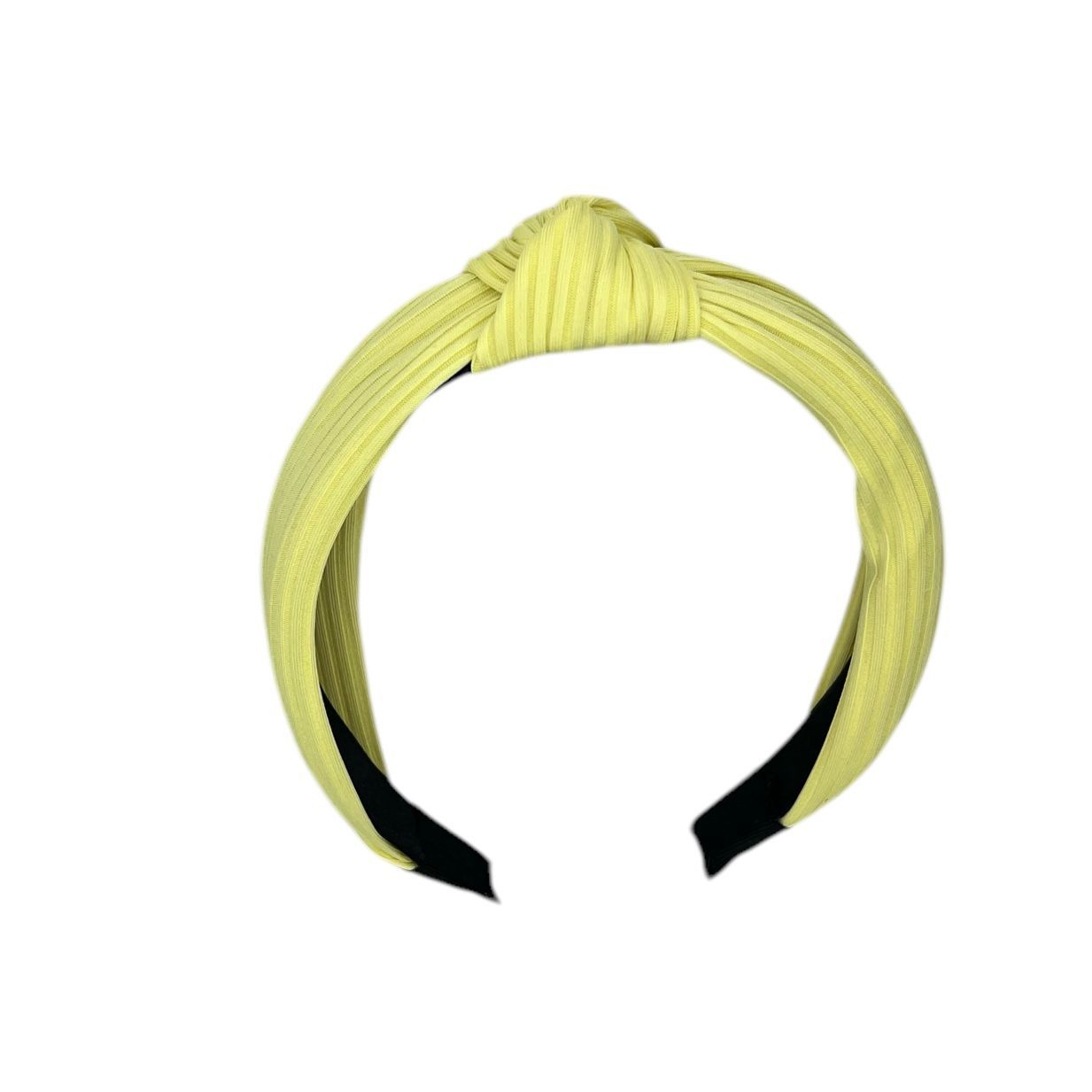 Diadeem - stof - haarband - lichtgeel met knoop
