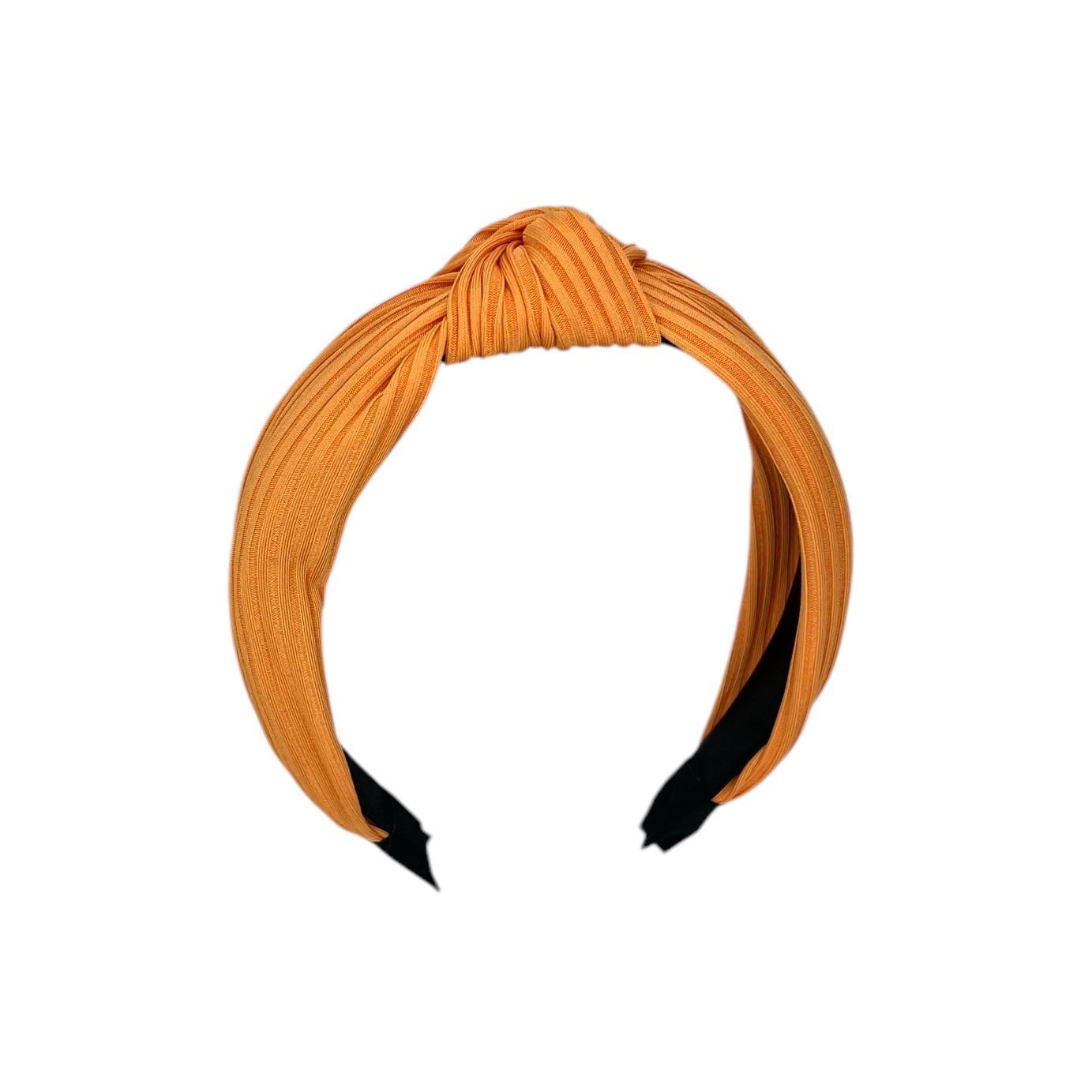 Diadeem - stof - haarband - oranje met knoop
