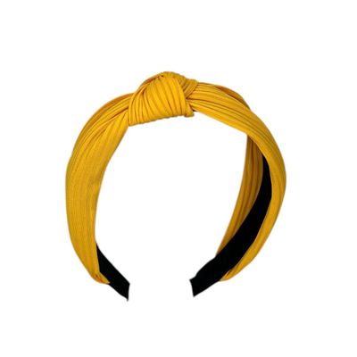 Diadeem - stof - haarband - geel met knoop
