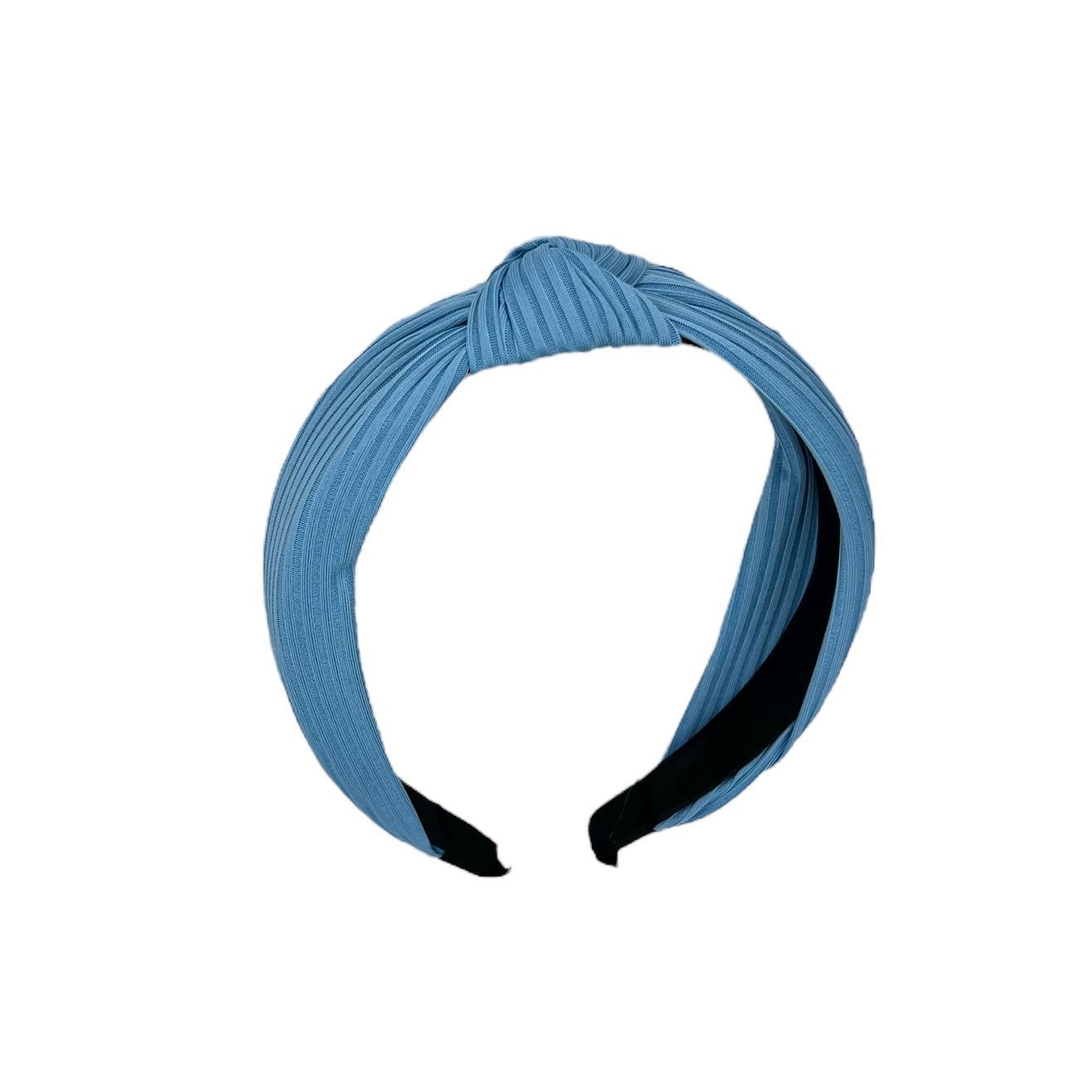 Diadeem - stof - haarband - lichtblauw met knoop